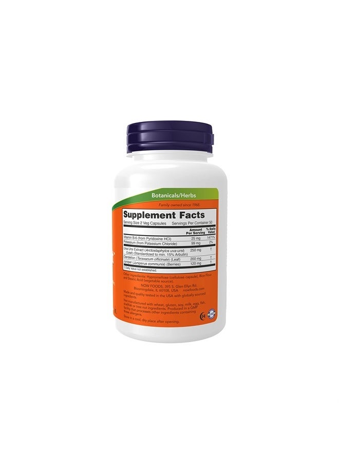 now - Supplements, Water Out With Standardized Uva Ursi, Dandelion, Potassium and Vitamin B-6, 100 Veg Capsules - Image 1
