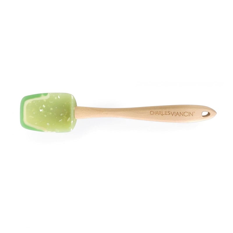 Charles Viancin - Lime Spoonula - Durable Wooden Handle  Silicone End - BPA-Free  Plastic Free  Food-Grade Silicone - Heat Resistant up to 220C / 428F