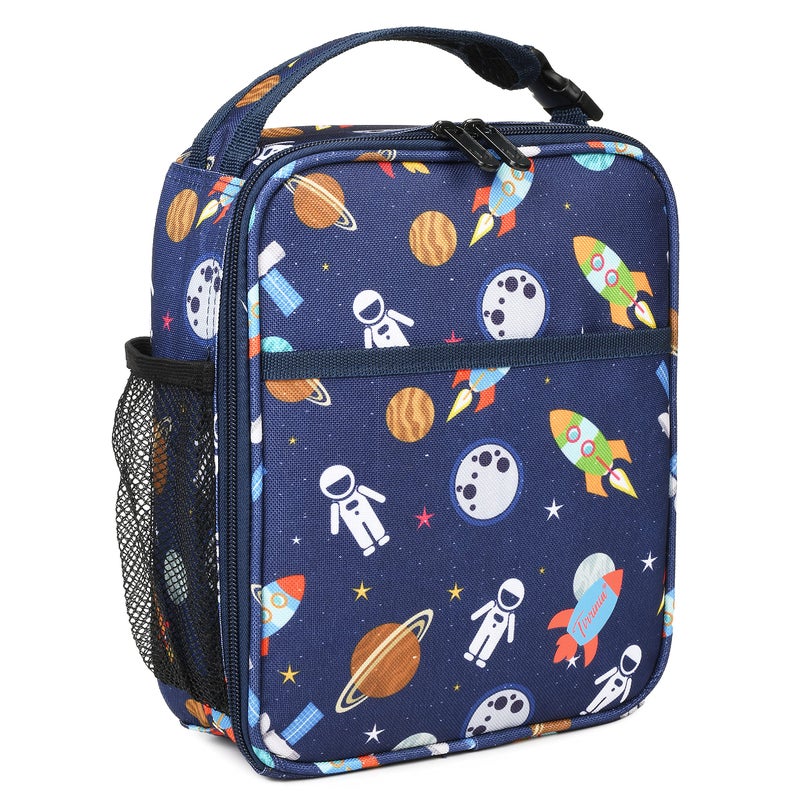 Tirrinia Insulated Kids Lunch Box Back to School Portable Small Lunch Bag for Office Work Picnic Reusable Compact Lunchbox Cooler Bag for Boys Adults Space