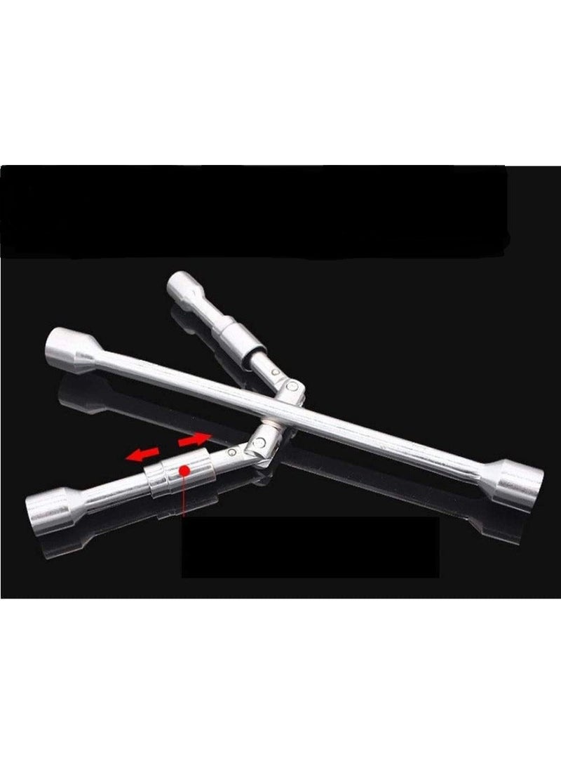 Foldable 4-Way Tire Wrench Tool – Heavy-Duty Steel Lug Nut Remover for Car & Truck Tire Change - Image 3