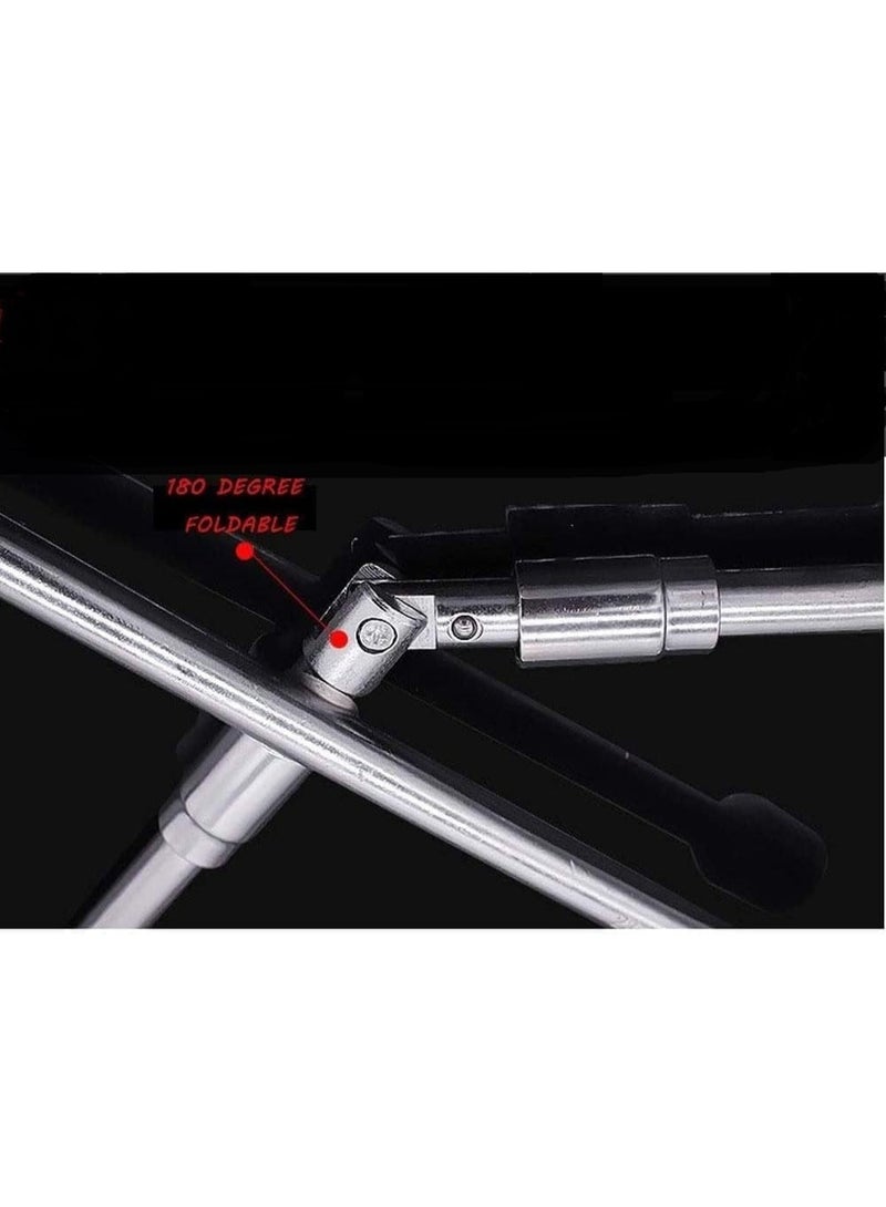 Foldable 4-Way Tire Wrench Tool – Heavy-Duty Steel Lug Nut Remover for Car & Truck Tire Change - Image 5