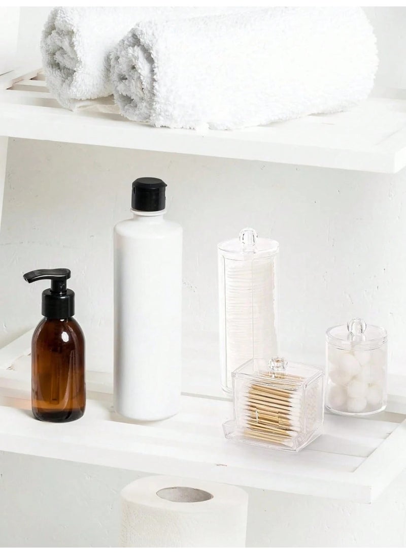 KHAJUL 3-Piece Dressing Table Makeup Organizer, Cotton Swab Holder Bathroom Container for Sorting and Storage  - Image 5