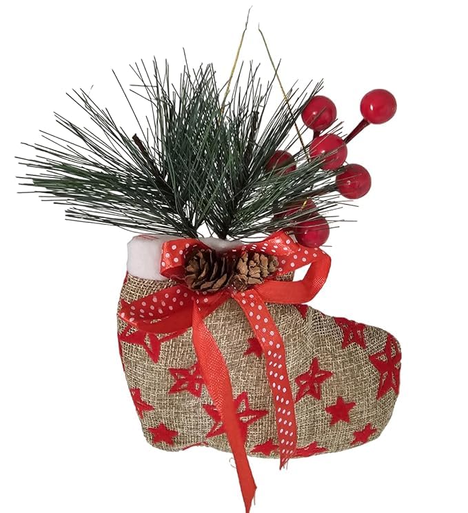 MPS MY PARTY SUPPLIERS MPS My Party Suppliers Set of 1pc Christmas Socks Hanging Ornaments Christmas Tree Decorations Items Santa Claus Toys Merry Christmas Santa Props Christmas Socks Decoration Ideas - Image 1