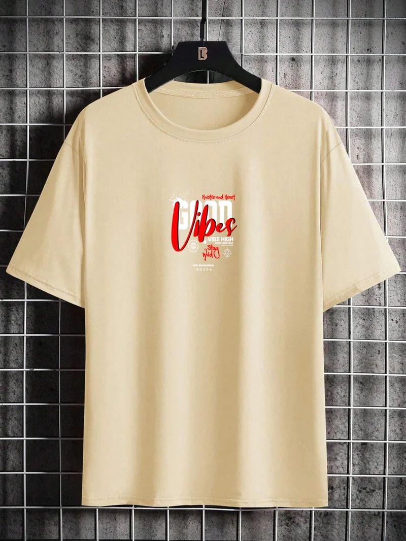 دوغ فش Oversize Printed Beige Casual T-Shirt 100% Cotton