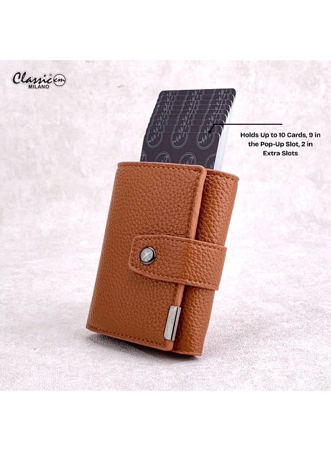 Classic Milano Classic Milano Faux Leather RFID Blocking Pop Up Wallet for Men and Women - Automatic Card Holder Wallet with Pop-up Design - Secure, Compact Credit Card Holder for Men - Stylish Wallet for Men & Women’s RFID Card Wallet  - Image 2