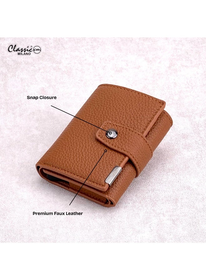 Classic Milano Classic Milano Faux Leather RFID Blocking Pop Up Wallet for Men and Women - Automatic Card Holder Wallet with Pop-up Design - Secure, Compact Credit Card Holder for Men - Stylish Wallet for Men & Women’s RFID Card Wallet  - Image 5