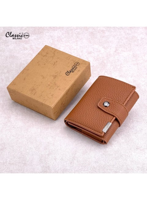 Classic Milano Faux Leather RFID Blocking Pop Up Wallet for Men and Women - Automatic Card Holder Wallet with Pop-up Design - Secure, Compact Credit Card Holder for Men - Stylish Wallet for Men & Women’s RFID Card Wallet