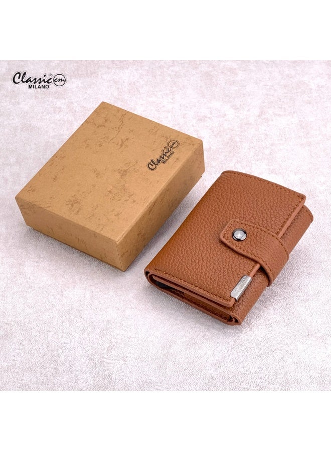 Classic Milano Classic Milano Faux Leather RFID Blocking Pop Up Wallet for Men and Women - Automatic Card Holder Wallet with Pop-up Design - Secure, Compact Credit Card Holder for Men - Stylish Wallet for Men & Women’s RFID Card Wallet  - Image 1