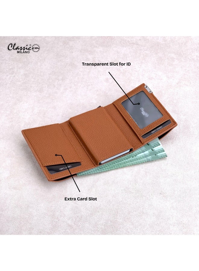 Classic Milano Classic Milano Faux Leather RFID Blocking Pop Up Wallet for Men and Women - Automatic Card Holder Wallet with Pop-up Design - Secure, Compact Credit Card Holder for Men - Stylish Wallet for Men & Women’s RFID Card Wallet  - Image 4