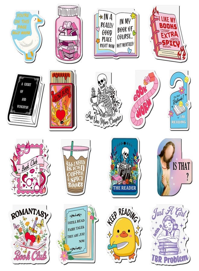 Skyygemm 18 Pcs Funny Magnetic Bookmarks Magnet Bookmarks Fun Cute for Reading Bookworm Booklover Women Work Adults Travel School Teacher Office Supplies Gifts - Image 1