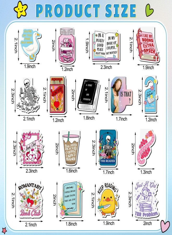 Skyygemm 18 Pcs Funny Magnetic Bookmarks Magnet Bookmarks Fun Cute for Reading Bookworm Booklover Women Work Adults Travel School Teacher Office Supplies Gifts - Image 3