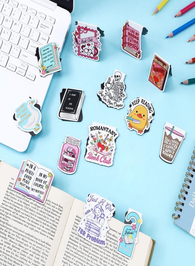 Skyygemm 18 Pcs Funny Magnetic Bookmarks Magnet Bookmarks Fun Cute for Reading Bookworm Booklover Women Work Adults Travel School Teacher Office Supplies Gifts - Image 4