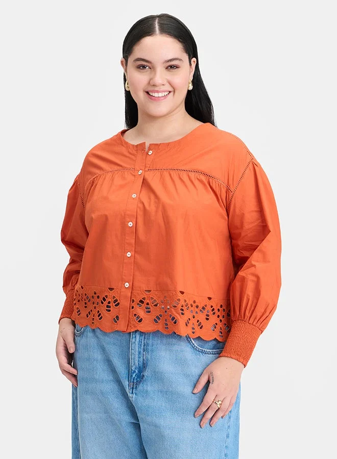 فيرجيو بلوزة فيرجيو قطن 100% بياقة مقوسة