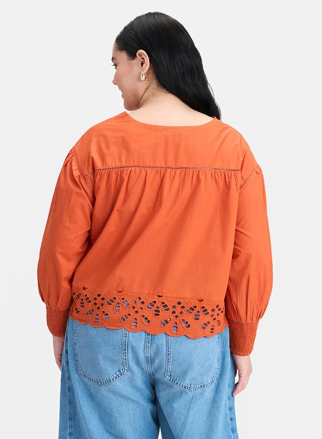 Virgio  VIRGIO 100% Cotton Scallop Blouse  | Best Price UAE