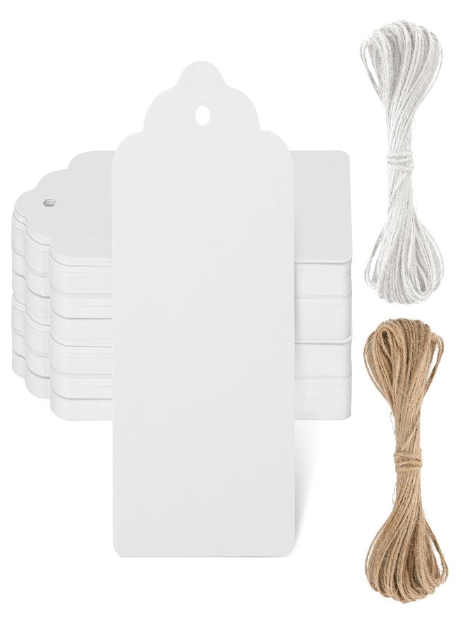 KINGLAKE White Gift Tags with String, Blank 2X4 Inch Tags for Presents, 50 Pcs - Image 1