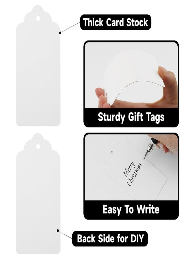 KINGLAKE White Gift Tags with String, Blank 2X4 Inch Tags for Presents, 50 Pcs - Image 3