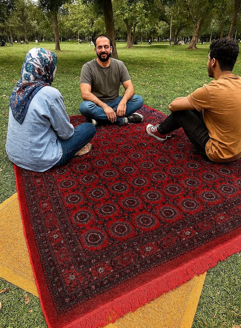 Turkish Outdoor Rug – Red Heritage Design, 2×1.4m, Lightweight & Durable, Perfect for Picnics, Gardens & Gathering. - Image 2
