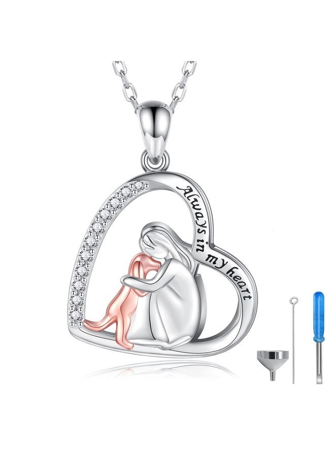 Apotie Sterling Silver Dog Urn Necklace for Pet Ashes - S925 Pet fur Cremation Memorial Keepsake Pendant Jewelry Gifts for Women Loss Puppy (Dog Urn Necklace) - Image 1