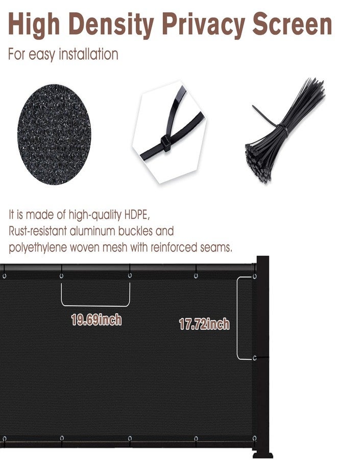 SUNNY GUARD 3'x16' Black Balcony Privacy Screen Fence, Apartments Railing Screen, Heavy Duty Wind Screen for Outdoor,Deck,Backyard,Patio Privacy（We Make Custom Sizes） - Image 4