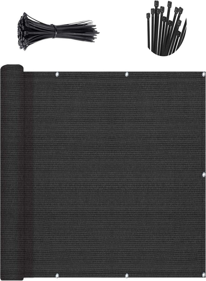 SUNNY GUARD 3'x16' Black Balcony Privacy Screen Fence, Apartments Railing Screen, Heavy Duty Wind Screen for Outdoor,Deck,Backyard,Patio Privacy（We Make Custom Sizes） - Image 1