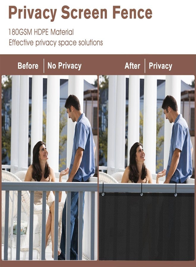 SUNNY GUARD 3'x16' Black Balcony Privacy Screen Fence, Apartments Railing Screen, Heavy Duty Wind Screen for Outdoor,Deck,Backyard,Patio Privacy（We Make Custom Sizes） - Image 3