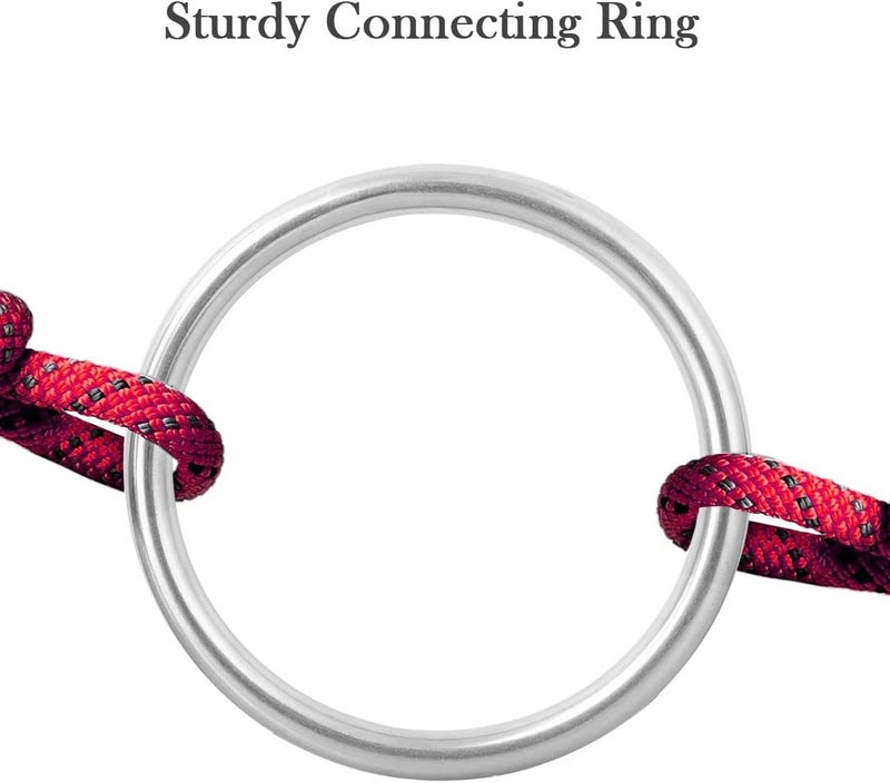 Abimars 5" Seamless Metal O Ring, 2 Pack 304 Stainless Steel Rings Load 990lbs, Solid, Heavy Duty Multi-Purpose Metal O-Ring for Macrame,Dog Leashes - Image 4