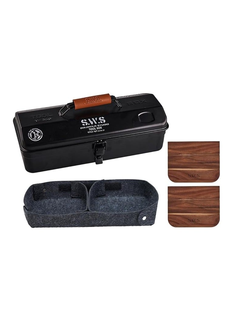 عام حقيبة تخزين أدوات خارجية محمولة لحقيبة التخييم والنزهة، صندوق تخزين أدوات معدنية، صندوق تخزين متنوع مع مقبض، إكسسوارات التخييم - Image 1