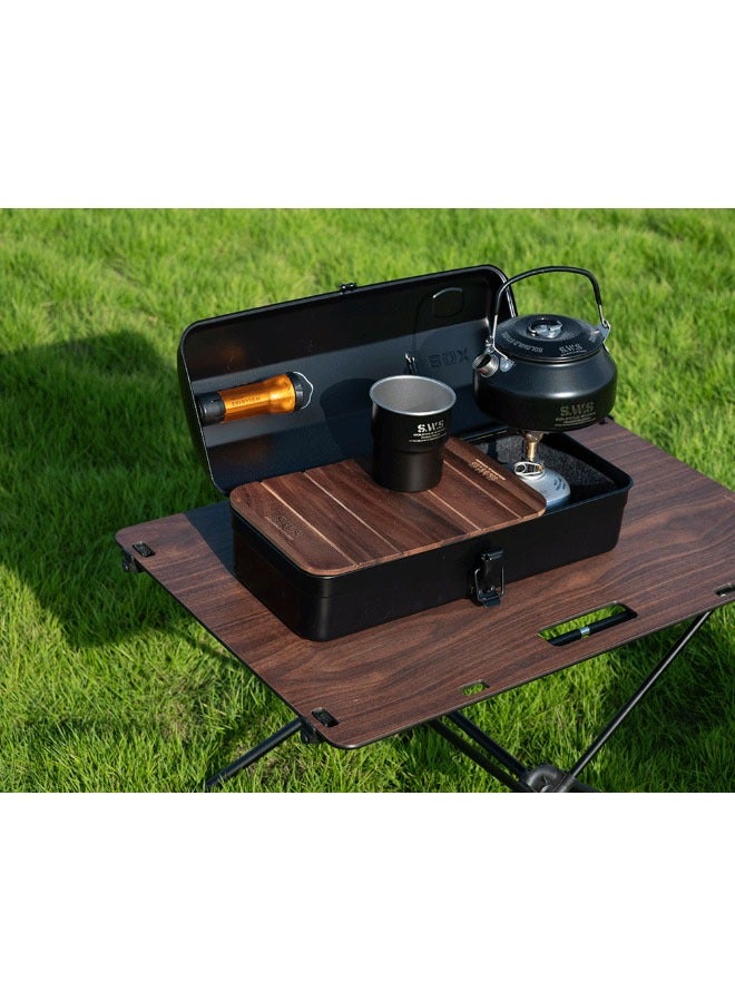 عام حقيبة تخزين أدوات خارجية محمولة لحقيبة التخييم والنزهة، صندوق تخزين أدوات معدنية، صندوق تخزين متنوع مع مقبض، إكسسوارات التخييم - Image 3