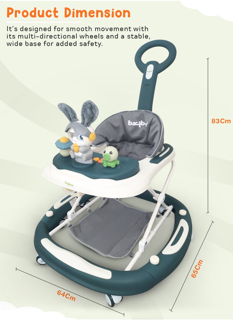 BAYBEE - 3-In-1 Baby Walker With Rocker Mode, Parental Push Handle, Musical Toy Bar, Adjustable Height, Footmat, 6 To 24 Months - Image 1
