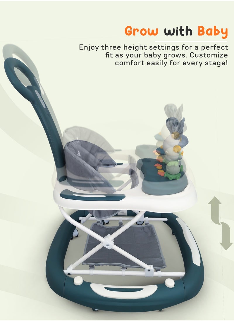 BAYBEE - 3-In-1 Baby Walker With Rocker Mode, Parental Push Handle, Musical Toy Bar, Adjustable Height, Footmat, 6 To 24 Months - Image 1