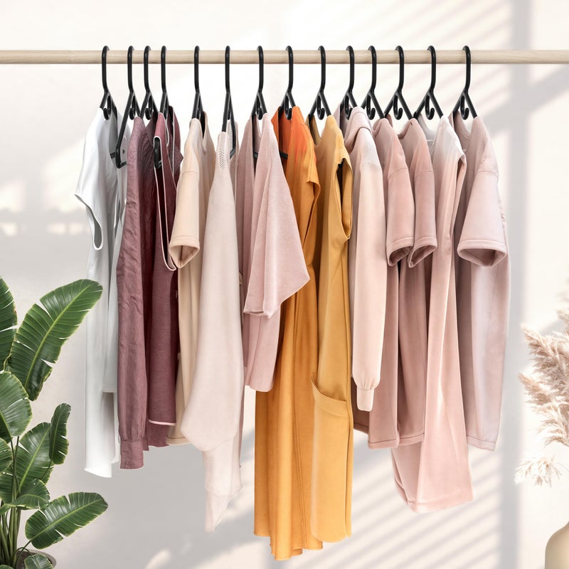 NEATERIZE Thick Heavy Duty Hangers - Black Plastic Clothes Hangers 12 Pack - Great for Coat Hanger, Jackets Jeans & Suit Hanger for Closet - New Apartment Essentials Percheros Ganchos para Colgar Ropa - Image 3