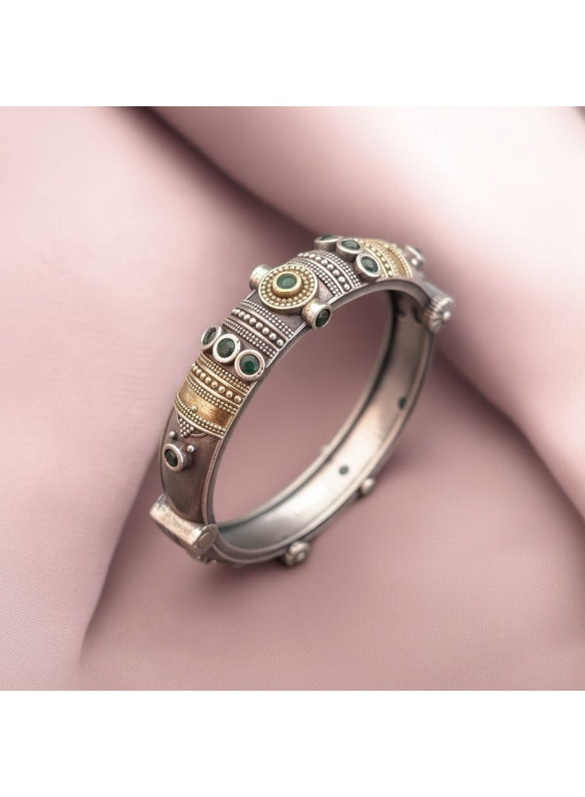Pretty Precious Classic Kada Bracelet with Oxidized Silver Plating | Traditional Boho Handcrafted Bangle for Women & Girls - Image 4