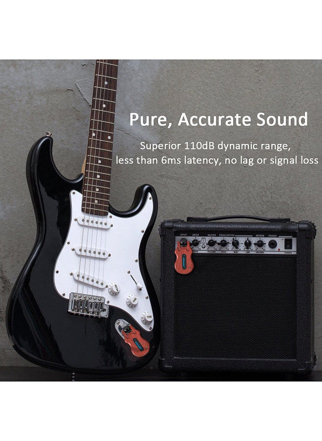 Wireless Guitar System Audio Digital Guitar Transmitter Receiver Built-In Rechargeable Battery 100 Feet Transmission Range