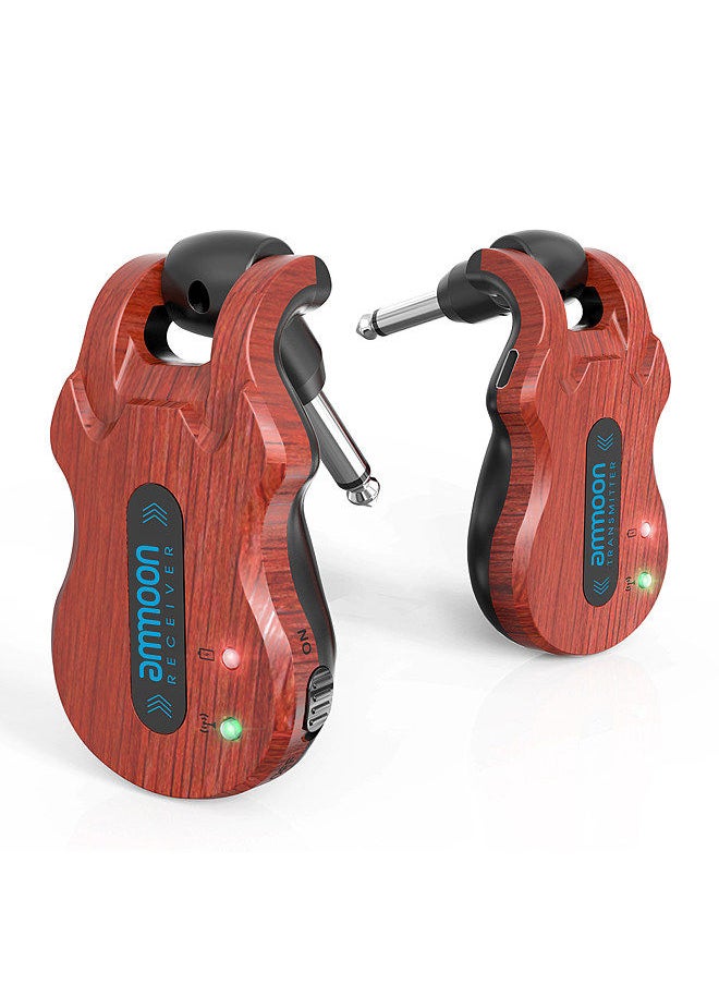 Wireless Guitar System Audio Digital Guitar Transmitter Receiver Built-In Rechargeable Battery 100 Feet Transmission Range
