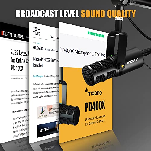 MAONO Dynamic Microphone USBXLR Podcast PC Microphone with Software EQTaptoMute Headphone Jack Gain Knob Volume Control Studio Mic for Broadcast Recording Streaming Gaming PD400X - Image 3
