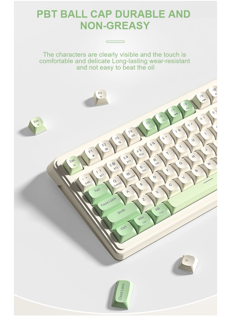AULA - S99 Keys Creamy Gaming Keyboard, Tri-Mode Bluetooth/2.4GHz/USB-C Retro Keyboard with NumberPad RGB Backlit, Media Knob Programmable Membrane Computer Keyboard - Image 1