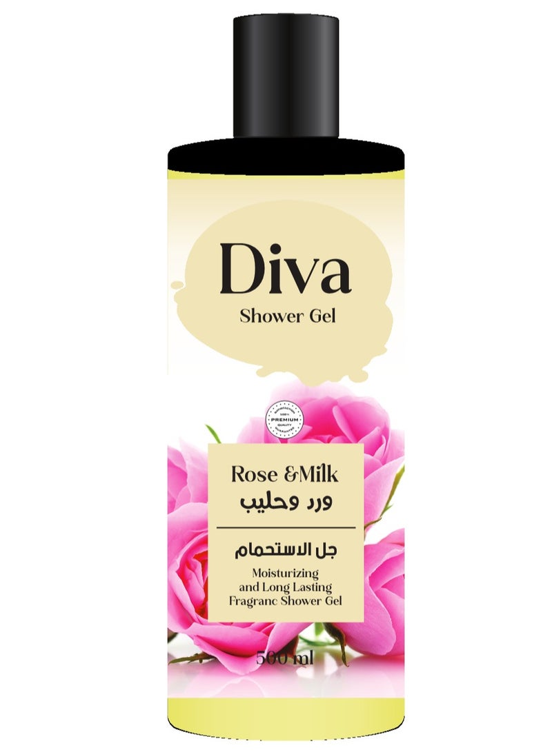 ديفا جل استحمام بورد و حليب 500 مل