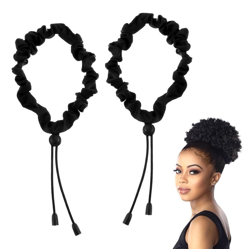 Sibba رباطات شعر سيبا المرنة من الحرير - 2 قطعة