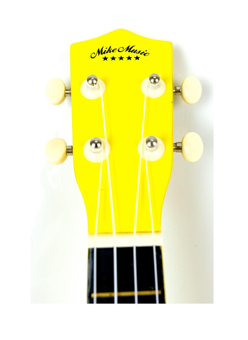 null - Mike Music 21inch ukulele with Bag, Strap, Pick, and Extra Strings (Yellow) - Image 1