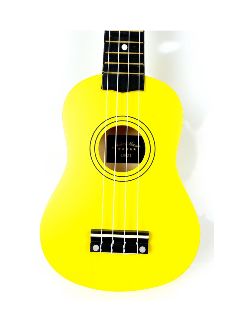 null - Mike Music 21inch ukulele with Bag, Strap, Pick, and Extra Strings (Yellow) - Image 1