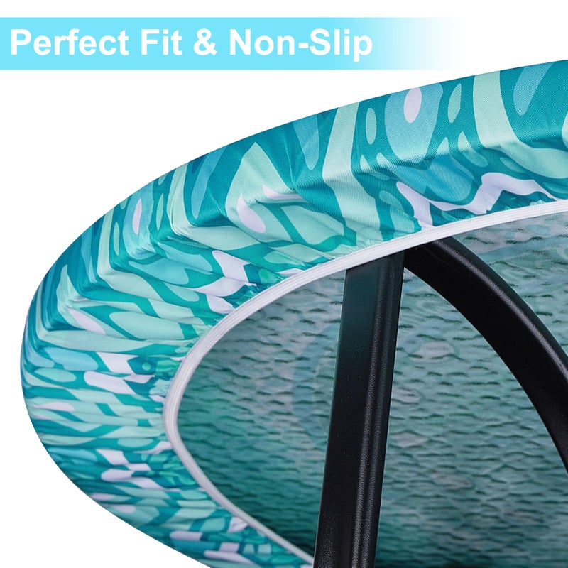 MHJY Round Tablecloth Fitted Elastic Table Cover Waterproof Table Cloth for Dinner, Party, Picnic,Camping, Round Table Cover for Indoor Outdoor - Image 4