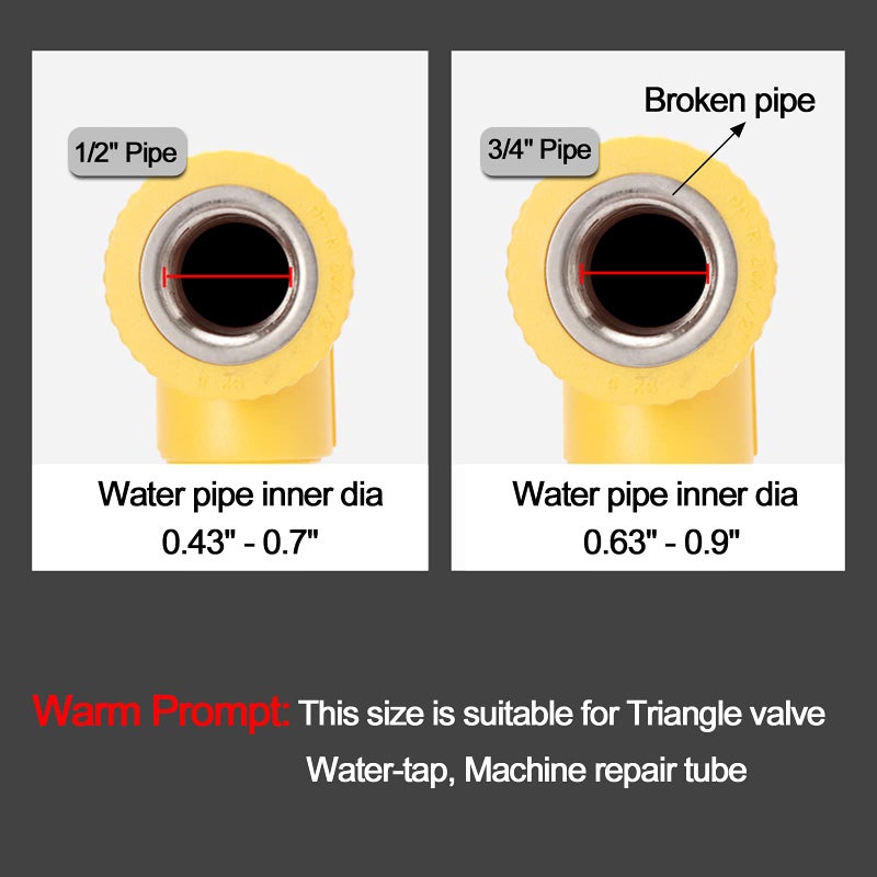 Hakkin 4 Pcs 1/2" - 3/4" Carbon Steel Water Pipe Extractor NPT Taps Set, Water Pipe Triangle Valve Repair Kit, Manual Broken Pipe Remover Thread Repair Tool with Storage Case Bonus a Pipe Seal Tape - Image 4