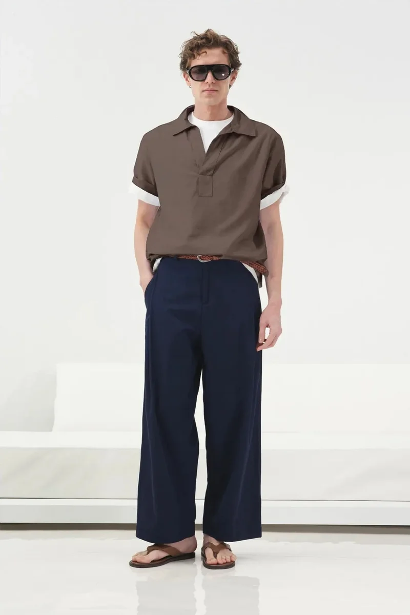 GIESTO Relaxed Fit Short Sleeve Poplin Shirt
