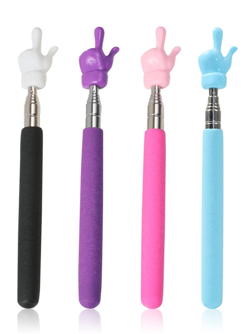 Excefore - Children Finger Reading Stick, Point Reading Pen Kindergarten Student Teacher Teaching Reading Picture Book Finger Shape Mini Pointer Stick 4PCS - Image 1