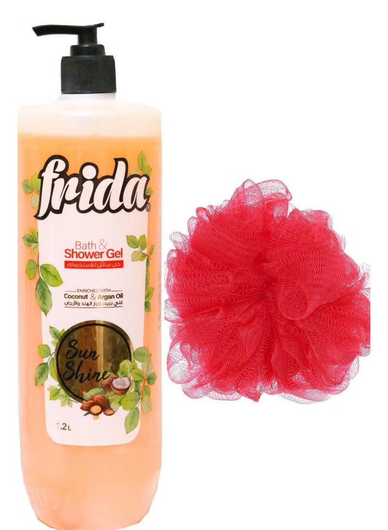 فريدا جل الاستحمام صن شاين - 1.2 لتر + لوفه متعدده الالوان