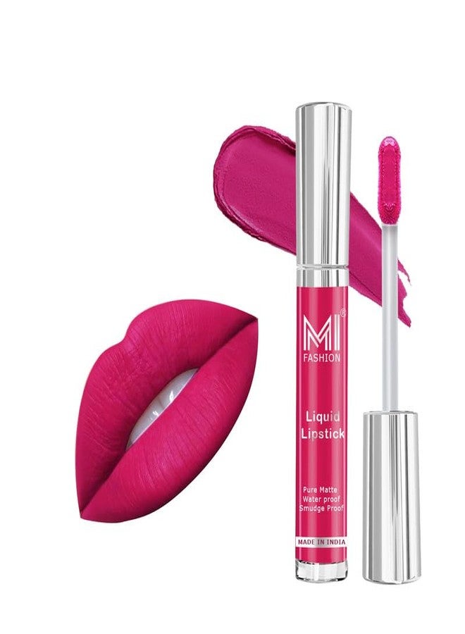 MI FASHION Pure Matte Long Lasting Liquid Lipstick (Magenta 3.5ml) For women Kiss-Proof, Transfer-Resistant Formula For Unstoppable Glam (Pack Of 1) - Image 1