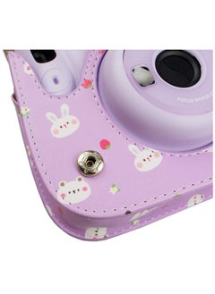 KASTWAVE PU Leather Mini 11 Cover, Mini 11/Mini 9/Mini 8/Mini 8+ PU Face Vintage Camera Bag Cover Camera Bag with Adjustable Shoulder Strap (Purple Rabbit)  - Image 5