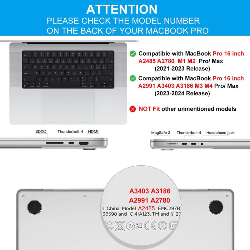 CaseBuy غطاء واقي لسطح اللمس 2 قطعة لجهاز Apple MacBook Pro 16 بوصة M4 M3 M2 M1 Pro/Max A3403 A3186 A2485 A2780 A2991 شفاف مضاد للخدش وبصمات الأصابع ومقاوم للماء لملحقات لوحة اللمس - Image 2
