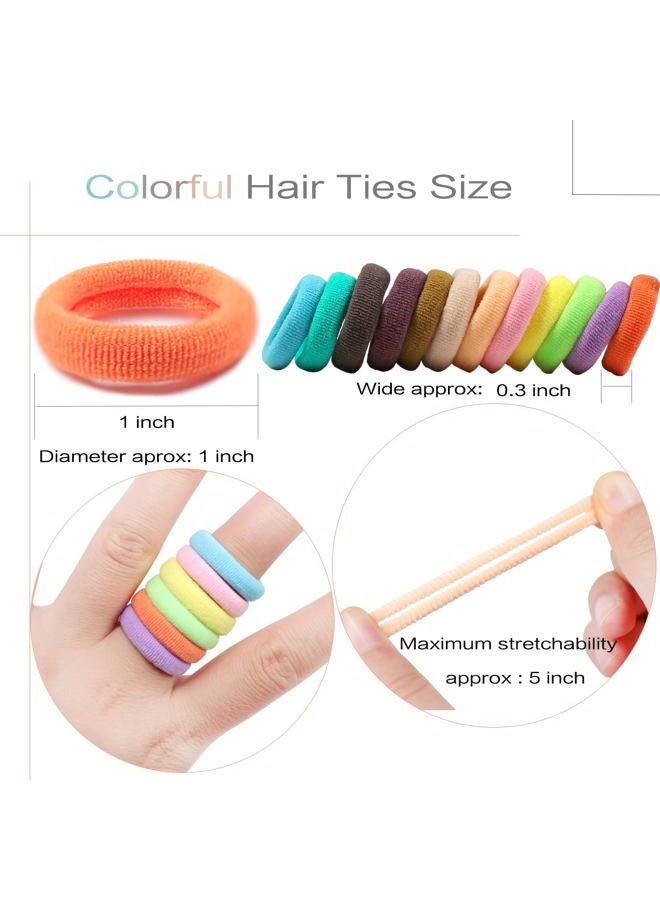 WillingTee 120 Pcs Baby Hair Ties, Cotton Toddler Hair Ties for Girls and Kids, Multicolor Small Seamless Hair Bands Elastic Ponytail Holders Spring - Image 2
