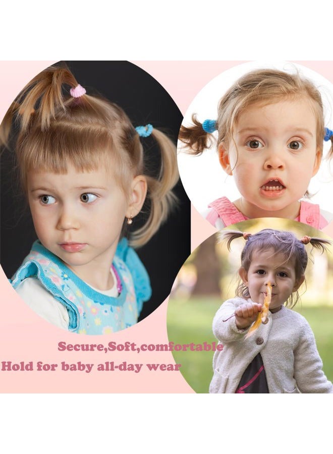WillingTee 120 Pcs Baby Hair Ties, Cotton Toddler Hair Ties for Girls and Kids, Multicolor Small Seamless Hair Bands Elastic Ponytail Holders Spring - Image 4
